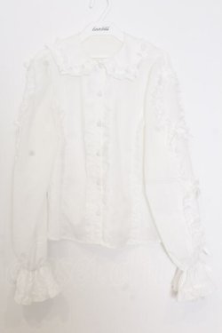 画像1: Chalmiere / フリルブラウス M シロ O-26-01-15-009-0-BL-OW-OS