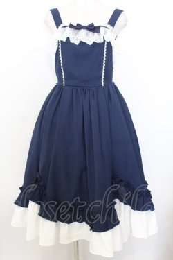 画像1: Chalmiere / 不思議の国のジャンパースカート M ネイビー O-26-01-15-002-0-OP-OW-OS