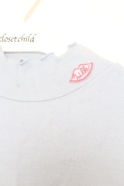 画像2: MILK / リップワッペンニットトップス  サックス O-26-01-15-019-ML-TO-OW-OS