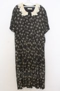 KANEKO ISAO / レースカラーフラワーワンピース  クロ O-26-01-15-023-EL-OP-IG-OS