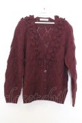 KANEKO ISAO / ローズモチーフニットカーディガン  ワイン O-26-01-15-028-EL-TO-IG-OS