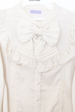 画像2: axes femme kawaii / ヴィンテージサテンブラウス  生成り O-26-01-16-004-AX-BL-IG-OS