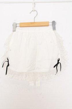 画像1: Moi-meme-Moitie / チュールレースサロンエプロン  ホワイト×ブラック O-26-01-16-038-MO-ZA-IG-OS