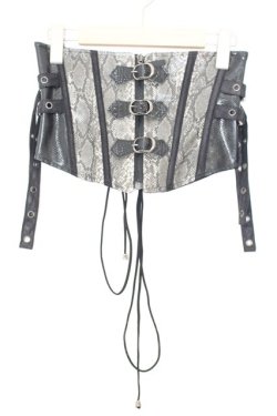 画像1: Qutie Frash / パイソンコルセット  ブラック×グレー O-26-01-16-041-QU-TO-IG-OS