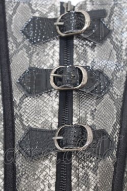 画像2: Qutie Frash / パイソンコルセット  ブラック×グレー O-26-01-16-041-QU-TO-IG-OS