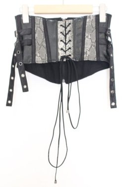 画像3: Qutie Frash / パイソンコルセット  ブラック×グレー O-26-01-16-041-QU-TO-IG-OS