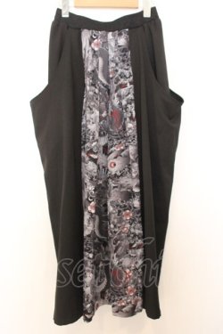 画像1: Qutie Frash / 和柄プリーツスカート  ブラック O-26-01-16-042-QU-SK-IG-OS