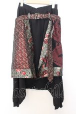 画像1: Qutie Frash / ラップ付きサルエルパンツ  ブラック×レッド O-26-01-16-043-QU-PA-IG-OS (1)
