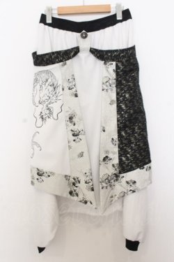 画像3: Qutie Frash / ラップ付きサルエルパンツ  ホワイト×ブラック O-26-01-16-044-QU-PA-IG-OS