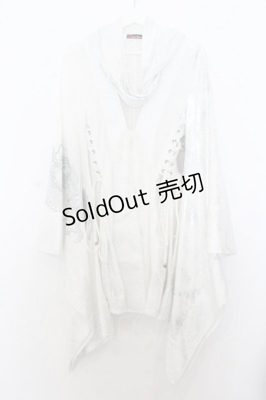 画像1: Qutie Frash / 4店舗限定着物ストールカーデ  ホワイト O-26-01-16-046-QU-JA-IG-OS (1)