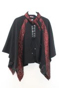 Qutie Frash / 2023年プレミアム 宵鶴ポンチョ  ブラック×レッド O-26-01-16-048-QU-JA-IG-OS