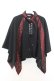 画像1: Qutie Frash / 2023年プレミアム 宵鶴ポンチョ  ブラック×レッド O-26-01-16-048-QU-JA-IG-OS (1)