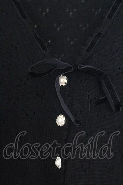 画像2: axes femme NOSTALGIE / かぎ針カーデ M クロ O-26-01-16-053-AX-TO-IG-OS