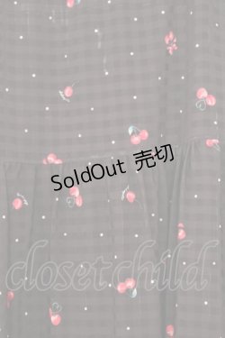 画像2: LODISPOTTO / さくらんぼ柄シアーチェックスカート  クロ O-26-01-16-006-LO-SK-IG-ZT547