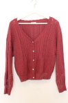 画像1: axes femme / 透かし編みニットカーディガン F レッド O-26-01-16-060-AX-TO-YM-ZT560 (1)