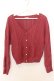 画像1: axes femme / 透かし編みニットカーディガン F レッド O-26-01-16-060-AX-TO-YM-OS (1)