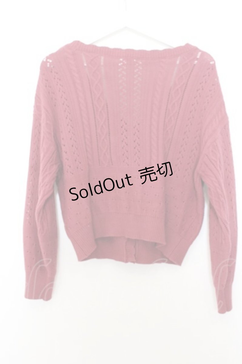 画像3: axes femme / 透かし編みニットカーディガン F レッド O-26-01-16-060-AX-TO-YM-ZT560 (3)