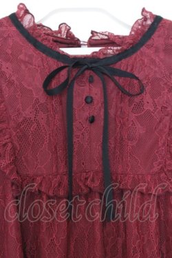 画像2: axes femme / 総レースジャガードトップス F ワイン O-26-01-16-061-AX-TO-YM-OS