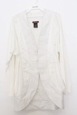 画像1: Qutie Frash / チャイナBIGカーデ  ホワイト O-26-01-16-063-QU-TO-IG-OS