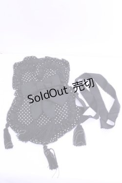 画像1: KANEKO ISAO / ピコフリルレース切り替え瓢箪ポシェット  クロ×ドット O-26-01-16-1059-EL-BG-IG-OS