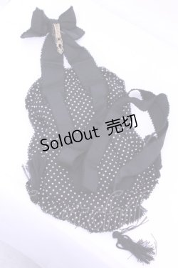 画像2: KANEKO ISAO / ピコフリルレース切り替え瓢箪ポシェット  クロ×ドット O-26-01-16-1059-EL-BG-IG-OS