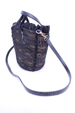 画像2: axes femme / レース×雑材バッグ  ナチュラル×クロ O-26-01-16-1064-AX-BG-OW-OS