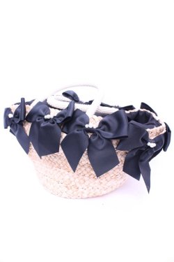 画像2: axes femme / リボン使いカゴバッグ  ナチュラル×ブラック O-26-01-16-1066-AX-BG-OW-OS