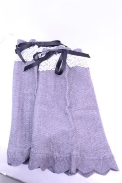 画像1: axes femme / レース×ニットレッグカバー  杢グレー O-26-01-16-1078-AX-ZA-OW-OS