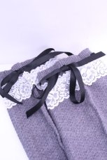 画像2: axes femme / レース×ニットレッグカバー  杢グレー O-26-01-16-1078-AX-ZA-OW-ZT208 (2)