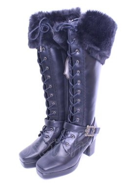 画像1: Kurumi Collaboration / ノエル・ド・メモワール レースアップブーツ M クロ O-26-01-16-1086-EL-SH-IG-OS