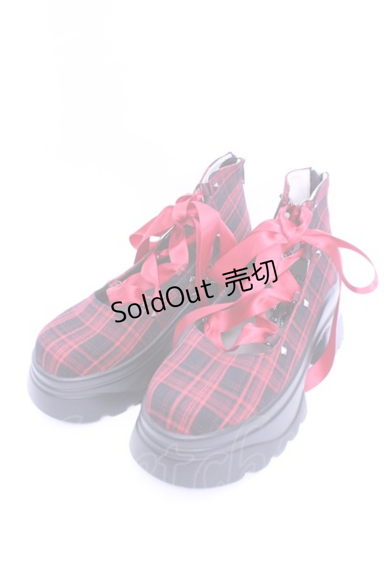 画像1: NIBBLE POISON / レースアップパンプス M アカ O-26-01-16-1088-0-SH-OW-ZTK030 (1)