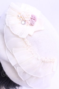 画像2: axes femme / プチバラ使いウールベレー  キナリ O-26-01-16-1012-AX-AC-OW-OS