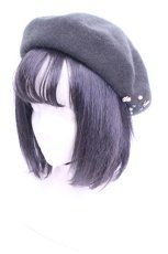 画像1: axes femme / パールストーンベレー帽 57.5cm グリーン O-26-01-16-1015-AX-AC-OW-ZT171 (1)