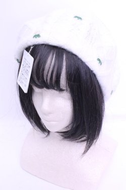 画像1: Franche Lippee / 薔薇モチーフニットベレー F ミルク O-26-01-16-1017-LO-AC-OW-OS