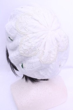 画像2: Franche Lippee / 薔薇モチーフニットベレー F ミルク O-26-01-16-1017-LO-AC-OW-OS