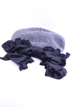 画像3: Starry by lilLilly / フリルリボンベレー帽  グレー O-26-01-16-1002-EL-AC-OW-OS