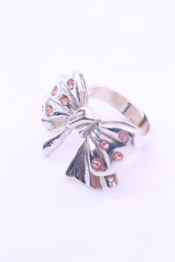 画像1: Emily Temple cute / ラインストーン付リボンリング  シルバー O-26-01-16-1027-ET-AC-OW-OS
