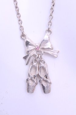 画像1: Emily Temple cute / トゥシューズ＆リボンネックレス  シルバー O-26-01-16-1028-ET-AC-OW-OS