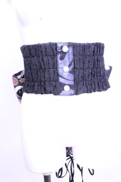画像2: gouk (kikou) / 着物帯風カマーバンド  ブラック O-26-01-16-1032-0-TO-OW-OS