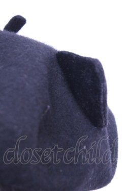 画像2: 水曜日のアリス / 猫耳ベレー帽  クロ O-26-01-16-1003-EL-AC-OW-OS