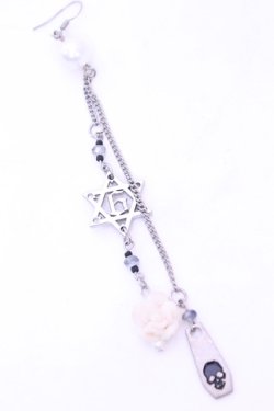 画像1: Sixh / ローズ＆六芒星チャームピアス  シルバー O-26-01-16-1040-HN-AC-OW-OS