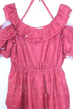 画像2: Ank Rouge / ハートdotオフショルロングワンピース M アカ O-26-01-16-007-CA-OP-OW-OS