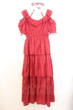 画像3: Ank Rouge / ハートdotオフショルロングワンピース M アカ O-26-01-16-007-CA-OP-OW-OS