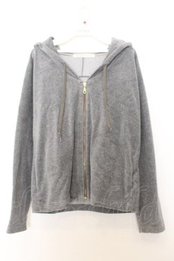 画像1: Jane Marple Dans Le Salon / ベロアジップパーカー M グレー O-26-01-16-069-JM-TO-IG-OS