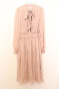 Ank Rouge / ドットシフォンフリルロングワンピース M ピンク O-26-01-16-008-CA-OP-OW-OS