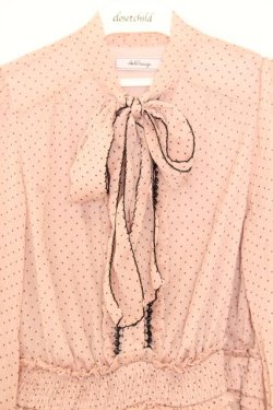 画像2: Ank Rouge / ドットシフォンフリルロングワンピース M ピンク O-26-01-16-008-CA-OP-OW-OS