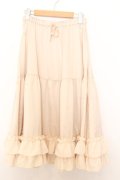 axes femme kawaii / ミディフリルペチスカート M ベージュ O-26-01-16-009-AX-SK-OW-OS