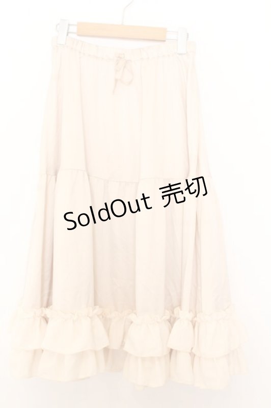 画像1: axes femme kawaii / ミディフリルペチスカート M ベージュ O-26-01-16-009-AX-SK-OW-ZH (1)