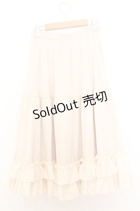 画像2: axes femme kawaii / ミディフリルペチスカート M ベージュ O-26-01-16-009-AX-SK-OW-ZH (2)