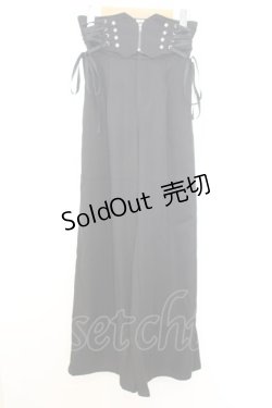 画像1: axes femme POETIQUE / レースアップデザインパンツ M クロ O-26-01-16-002-AX-PA-IG-ZT557